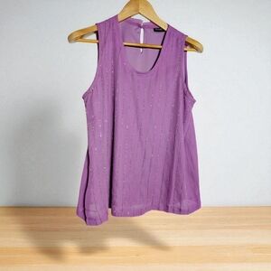 Bradley Bayou Metal Chain Stripe Sz S Chic Lavender Sleeveless Top